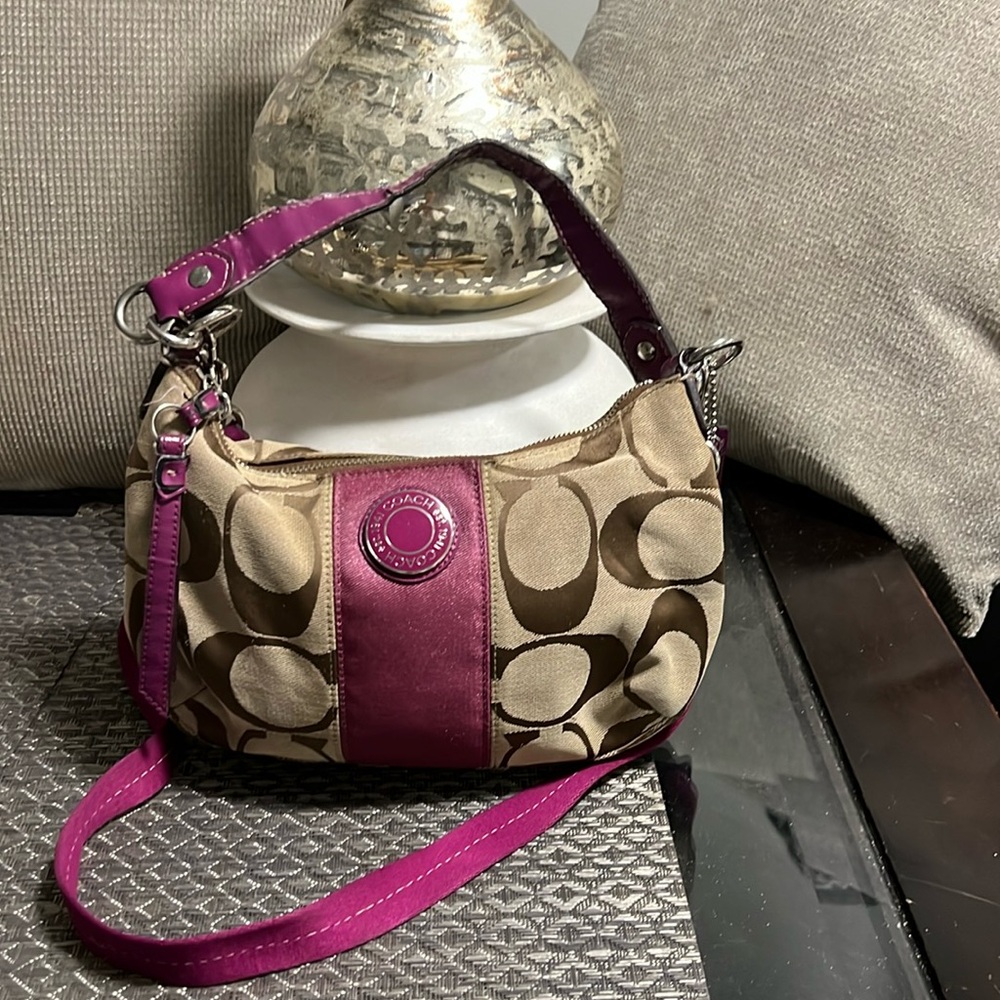 Authentic Used Coach Signature Stripe Handbags (2) - Picture 13 of 15